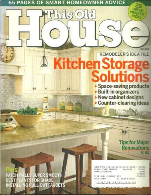 This Old House Magazine May 2006 Kitchen Storage