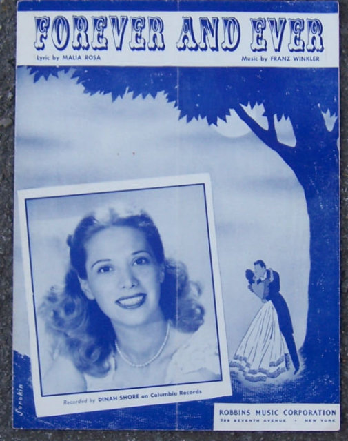 Forever and Ever Sung by Dinah Shore 1947 Sheet Music