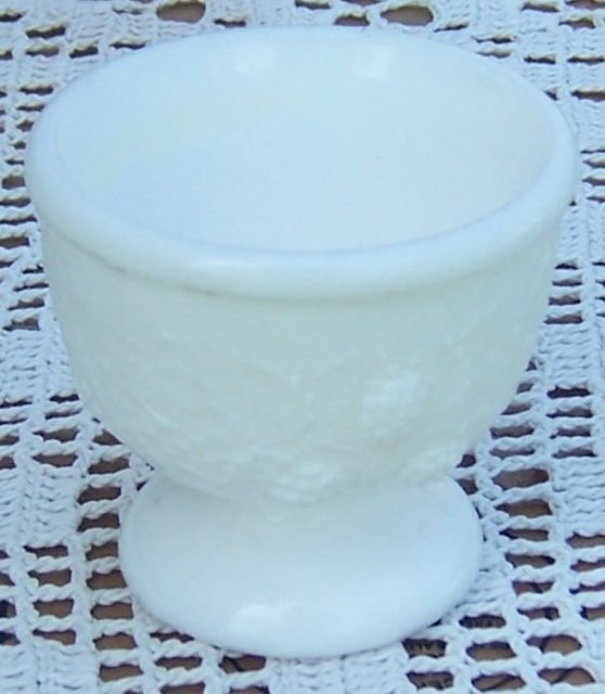 Antique Milk Glass Blackberry Pattern Glass Master Salt