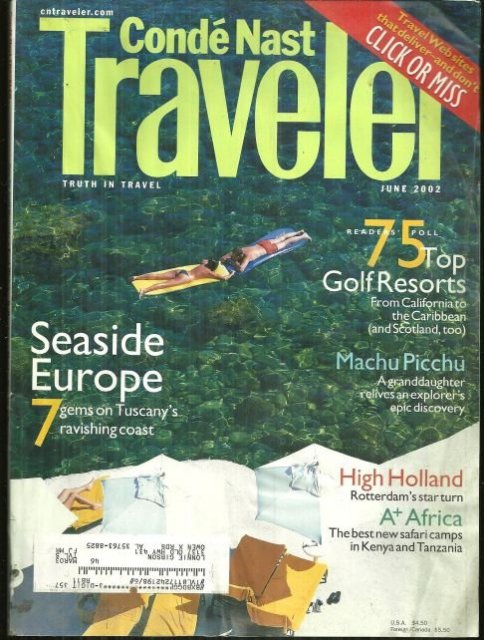 Conde Nast Traveler Magazine June 2002 Seaside Europe