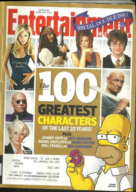 Entertainment Weekly Magazine June 4/11 2010 Characters