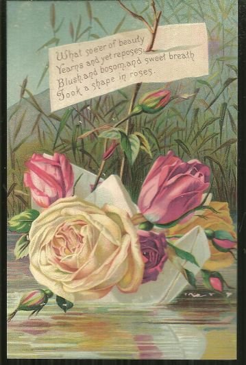 Victorian Trade Card for Acme Soap with Roses and Poem