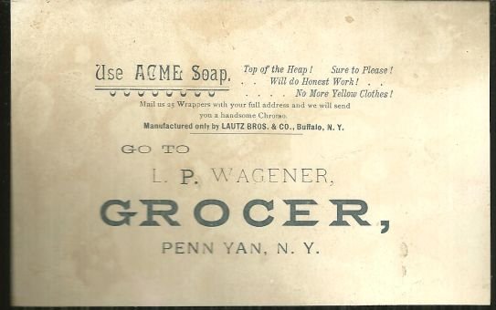 Victorian Trade Card for Acme Soap with Roses and Poem