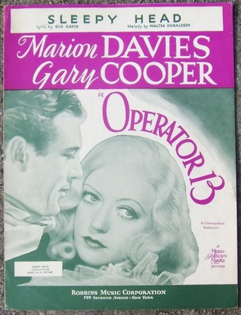 Sleepy Head Marion Davies and Gary Cooper 1934 Music