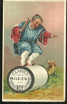 Victorian Trade Card for Clark's Mile End Spool Cotton