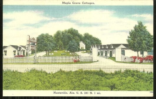 Postcard of the Maple Grove Cottages Huntsville Alabama