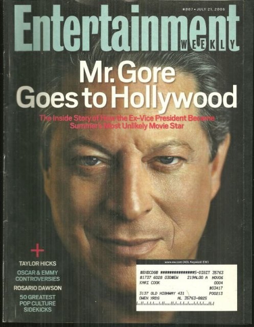 Entertainment Weekly Magazine July 21, 2006 Al Gore