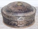 Vintage Metal Round Spice Tin with Handle