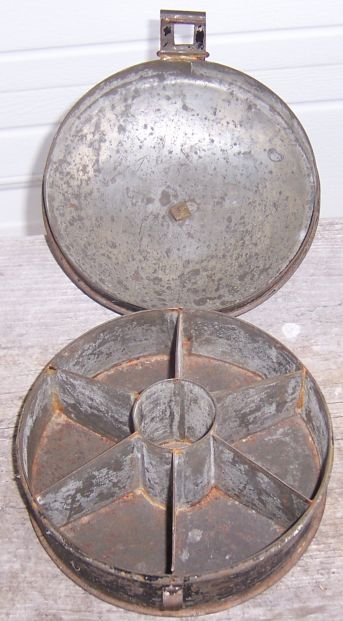 Vintage Metal Round Spice Tin with Handle