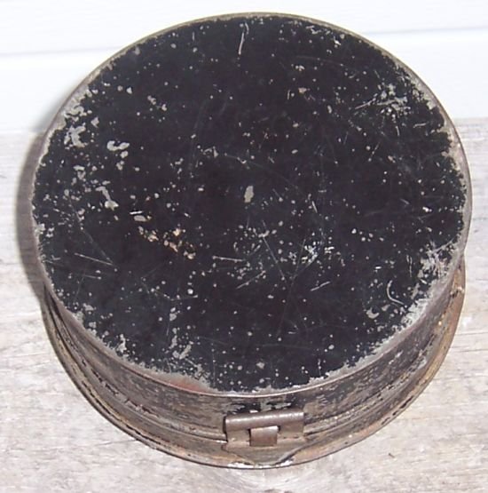 Vintage Metal Round Spice Tin with Handle