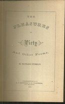 Pleasures of Piety and Other Poems by Richard Furman