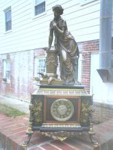 French Bronze Statue Clock, Circa 1870