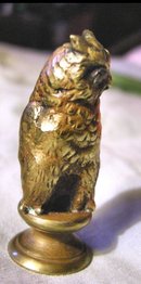 French Second Empire Owl Seal Gilt Bronze