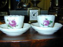 Pr. Antique Meissen Demitasse Cups and Saucers
