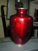 Vintage Japanese Red Emanel Vase