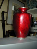 Vintage Japanese Red Emanel Vase