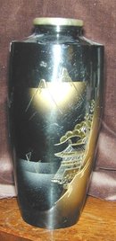 Japanese Enamel Vase on Metal