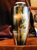 Japanese Enamel Vase on Metal