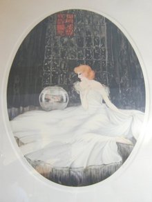 Deco Courcelles Print Lady and the Fish Bowl