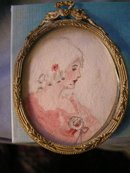 Miniature Portrait of a Lady on Card