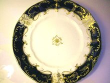 English Plate c.1820 Cobalt, Gold& White