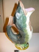 Vintage Majolica Jug in the Shape of a Fish