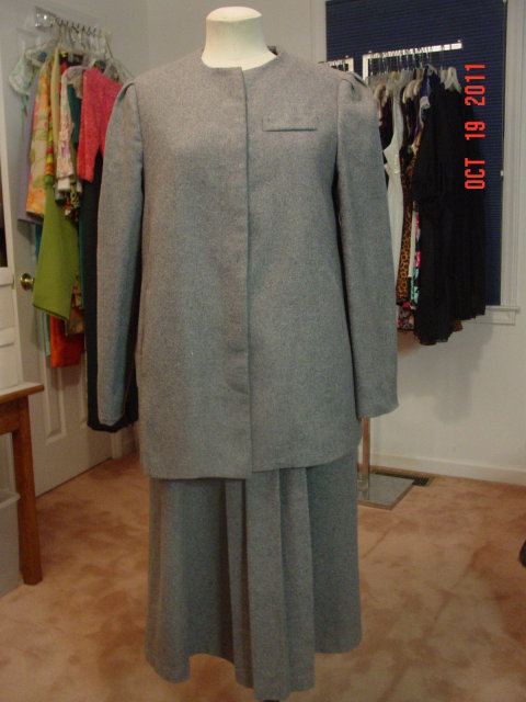 Vintage Gray Maternity Jumper Dress & Coat Size 10 by Lady in Waiting