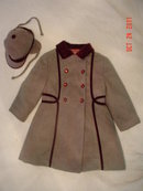 Vintage Ellerie Child's Size 5 Gray Wool Coat & Cap