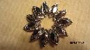 WEISS Vintage Smoky Topaz Rhinestone Flower Brooch