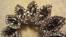 WEISS Vintage Smoky Topaz Rhinestone Flower Brooch