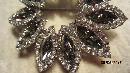 WEISS Vintage Smoky Topaz Rhinestone Flower Brooch