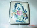 Vintage Petit Point Rouge and Powder Compact