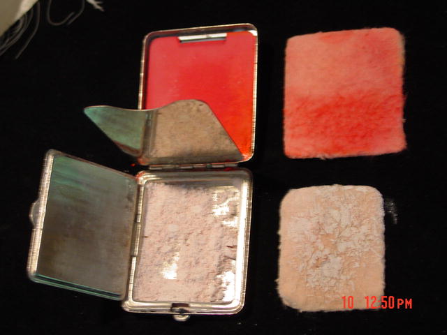 Vintage Petit Point Rouge and Powder Compact