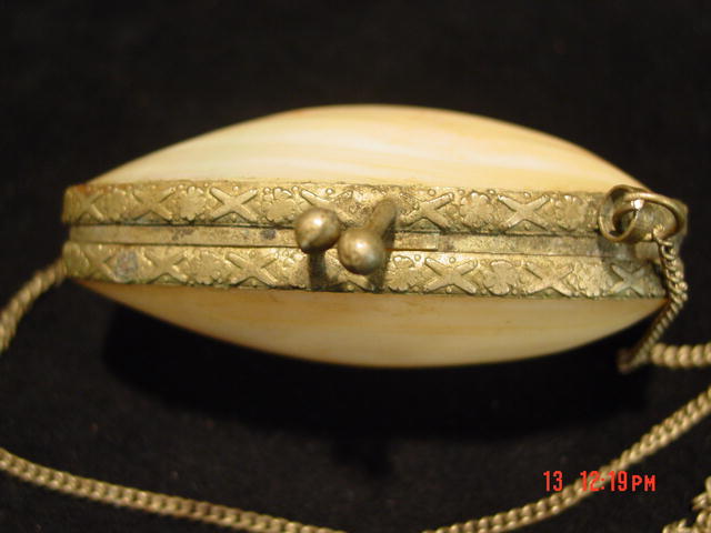 Antique Mother of Pearl Shell & Silver Change or Snuff Purse