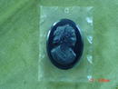 Book Piece 2 Sided Lucite Black Celluloid Mourning Cameo Pendant