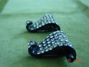 Art Deco Black Plastic & Rhinestone Fur, Dress or Shoe Clips