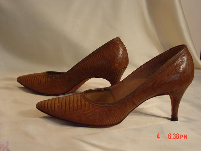 Vintage Adores Tan Reptile Lizard Alligator 3
