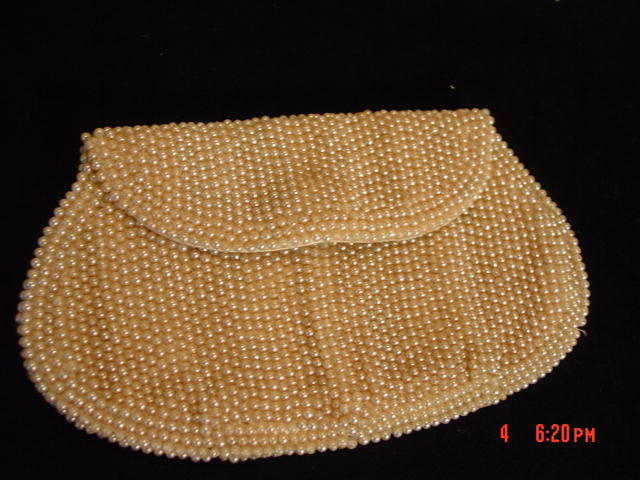 Vintage Miranda Japan Imitation Pearl Evening Clutch Purse