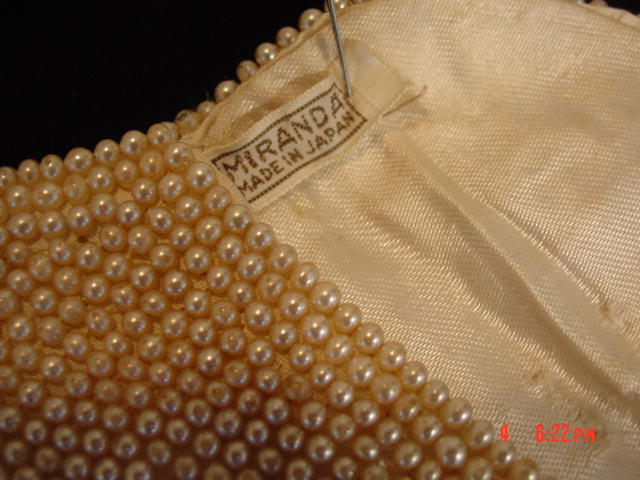 Vintage Miranda Japan Imitation Pearl Evening Clutch Purse