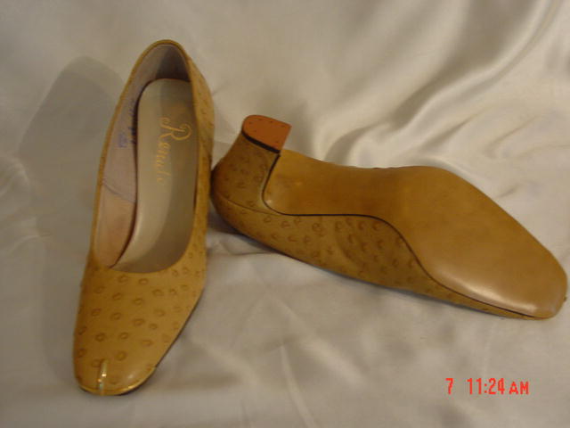 NEW Renato Tan Ostrich Skin Shoes Size 7
