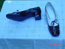 Vintage Chocolate Patent Leather & White Leather Paradise Kitten Shoes Size 10AA