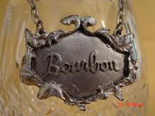 1975 Metzke Pewter Bourbon Decanter Tag