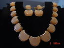 Vintage 50's Cream Colored Thermoset Lucite Moonglow Demi Parare Necklace & Earrings