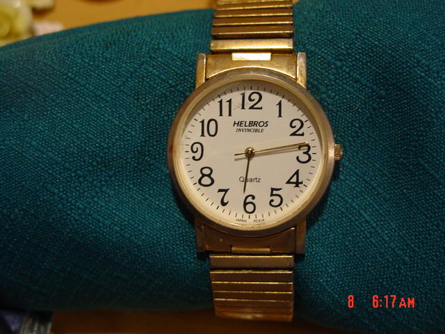 Men's Goldtone Helbros Invincible Quartz Wrist Watch