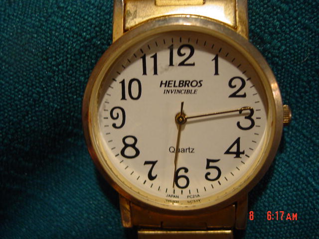 Men's Goldtone Helbros Invincible Quartz Wrist Watch