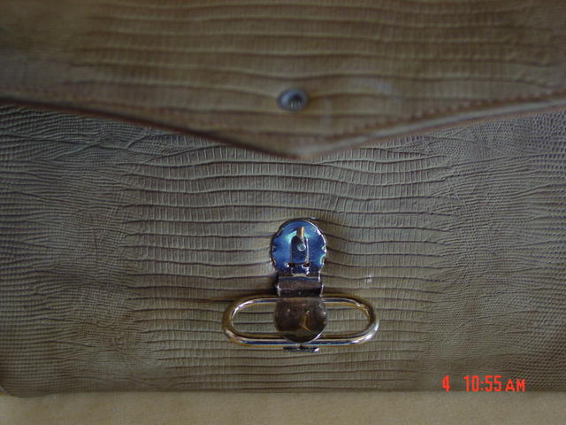 Vintage Tan Faux Alligator Purse Handbag
