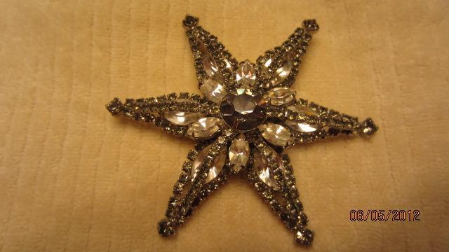 WEISS Vintage Smoky Topaz Star Brooch