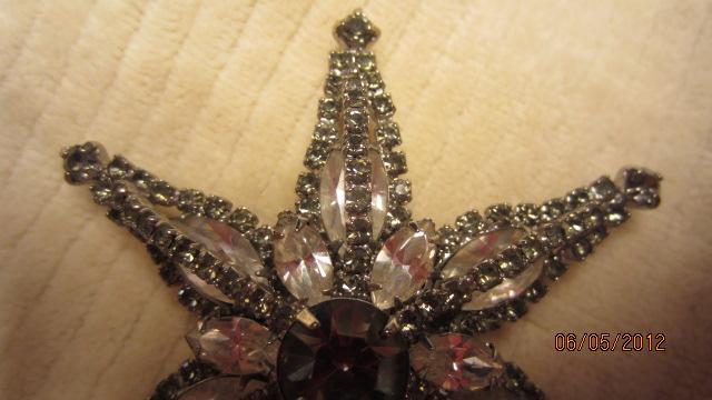 WEISS Vintage Smoky Topaz Star Brooch