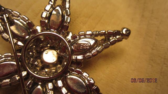 WEISS Vintage Smoky Topaz Star Brooch