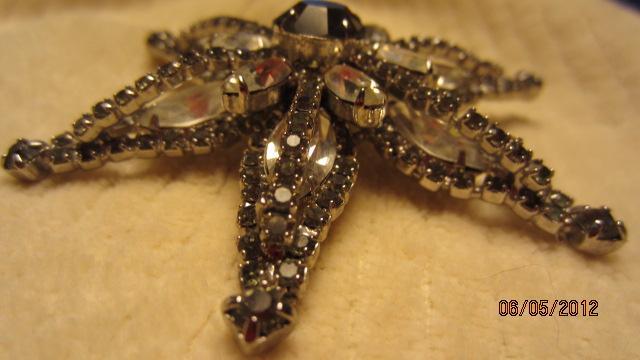 WEISS Vintage Smoky Topaz Star Brooch